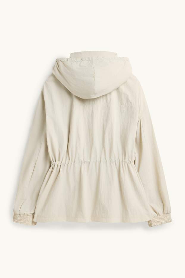 Damen - Jacke mit Kapuze - cremeweiss