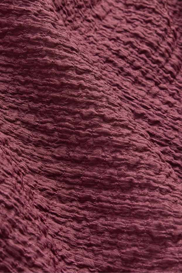 Donna - Top - tessuto tramato - rosso scuro