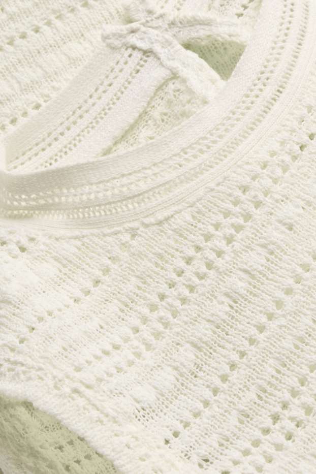 Dámské - Háčkovaný top - bílá