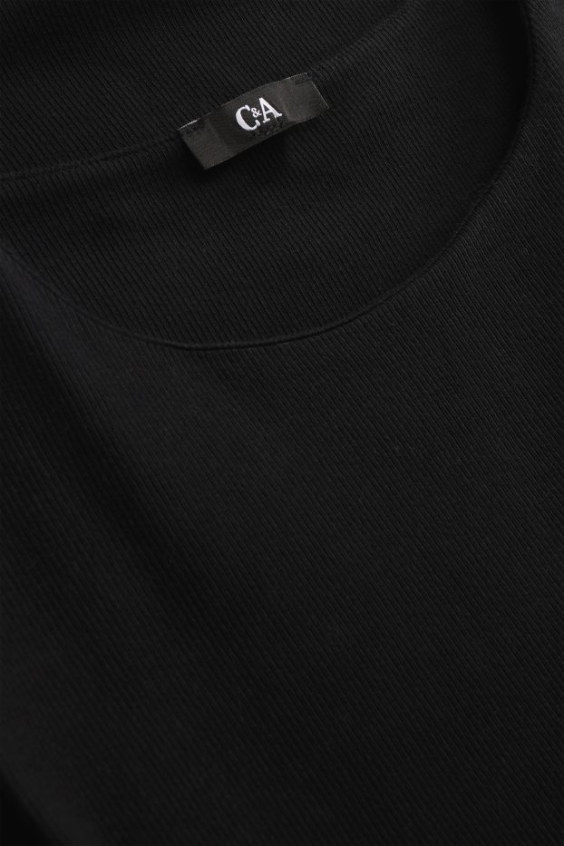 Damen - Bodycon-Kleid - gerippt - schwarz