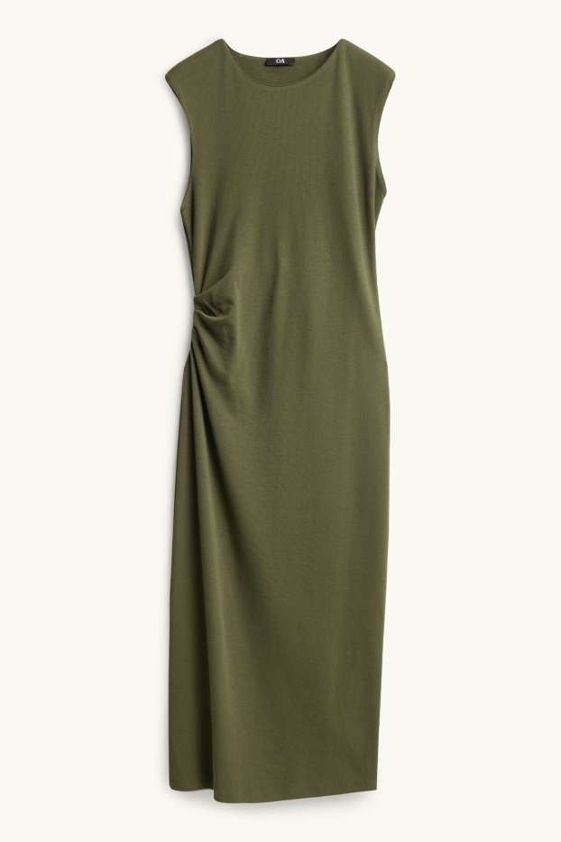 Damen - Bodycon-Kleid - gerippt - khaki