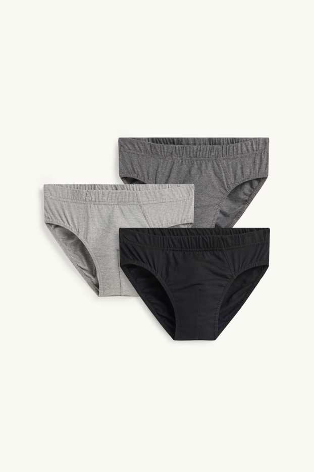 Herren - Multipack 3er - Slip - grau