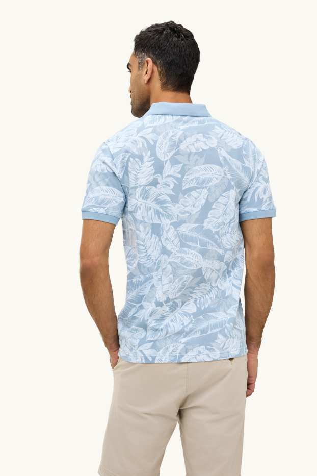 Hommes - Polo - regular fit - à motif - bleu clair