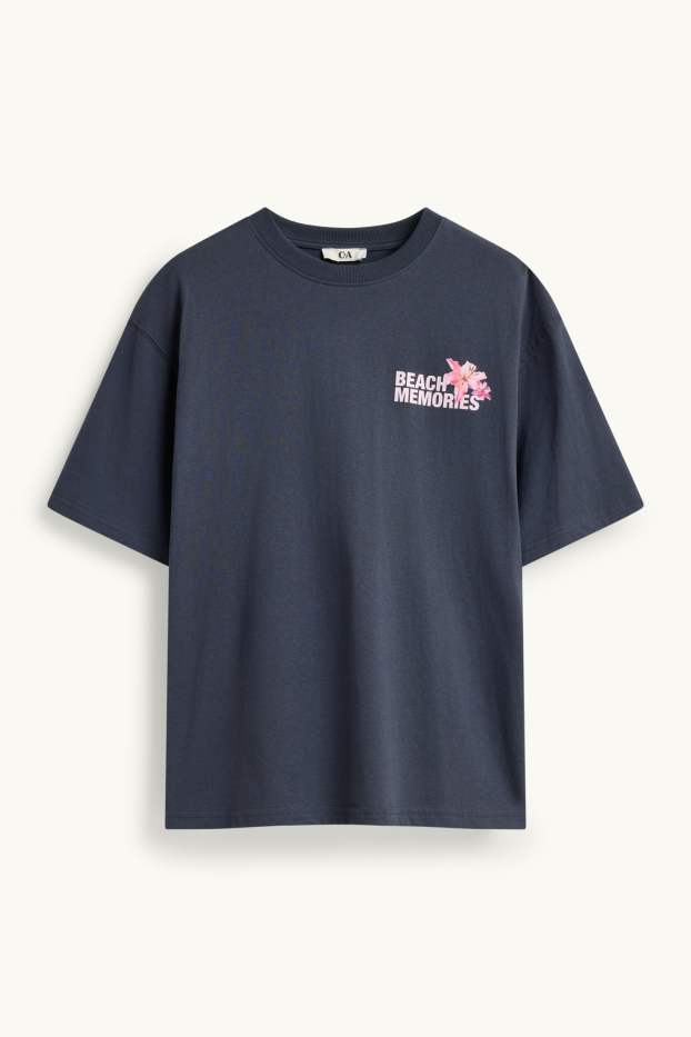 Damen - T-Shirt - Oversized - dunkelblau