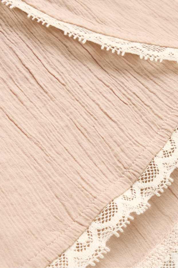 Women - Shorts - mid-rise waist - beige