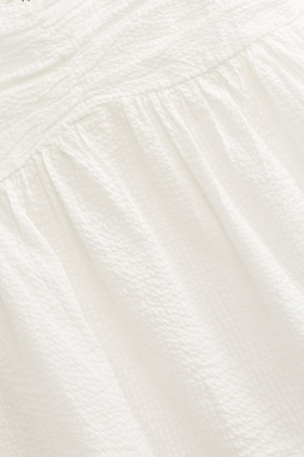 Women - Blouse top - textured - white