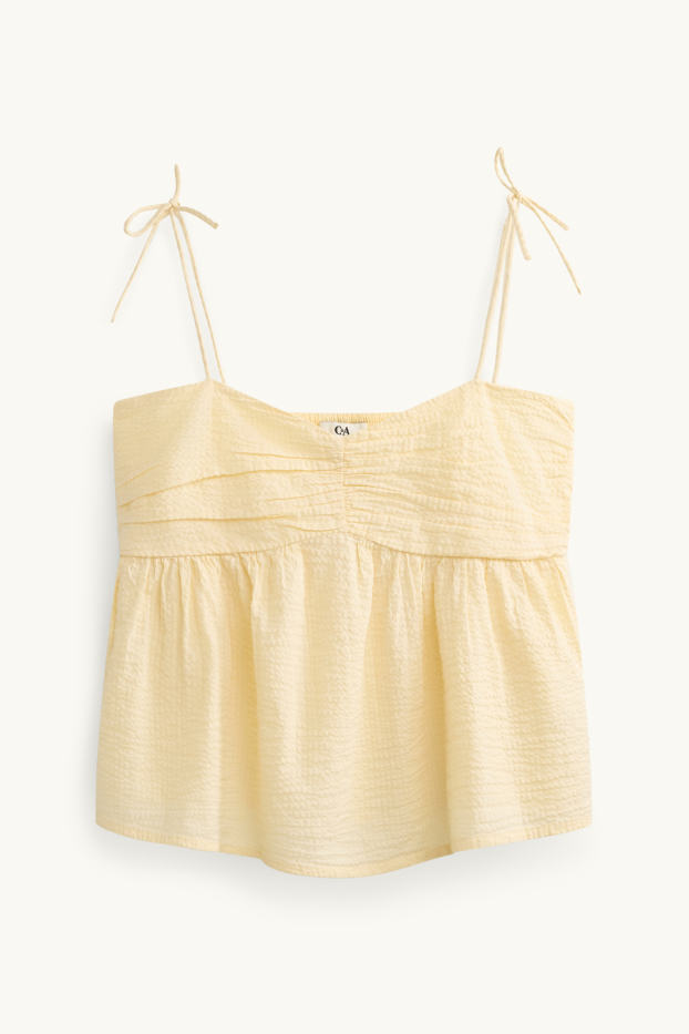 Mujer - Blusa sin mangas - con textura - amarillo