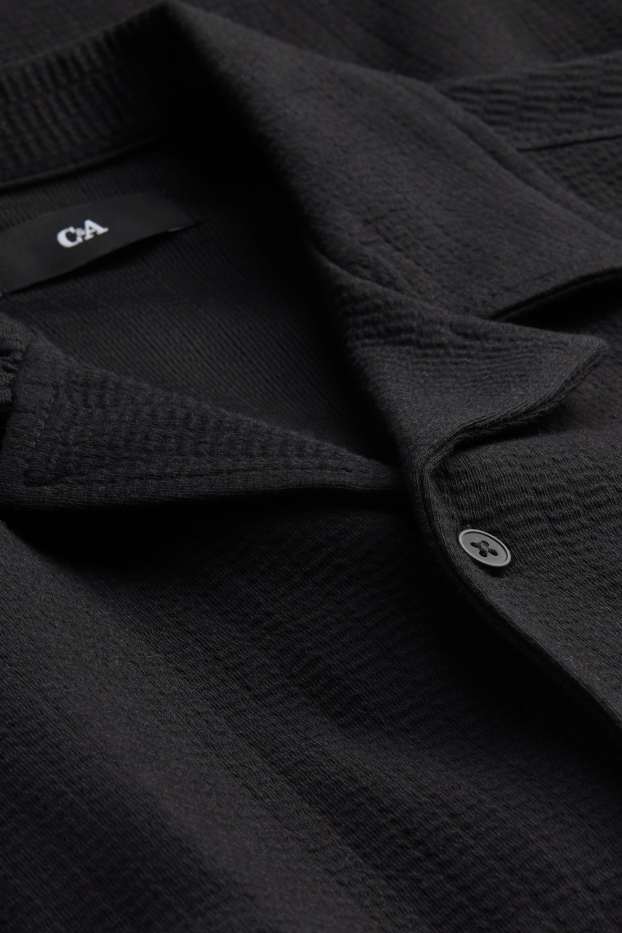 Herren - Hemd - Regular Fit - Reverskragen - schwarz