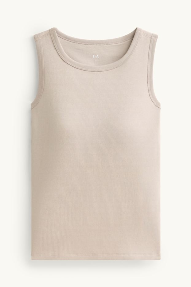 Damen - Top mit integriertem BH - hellgrau