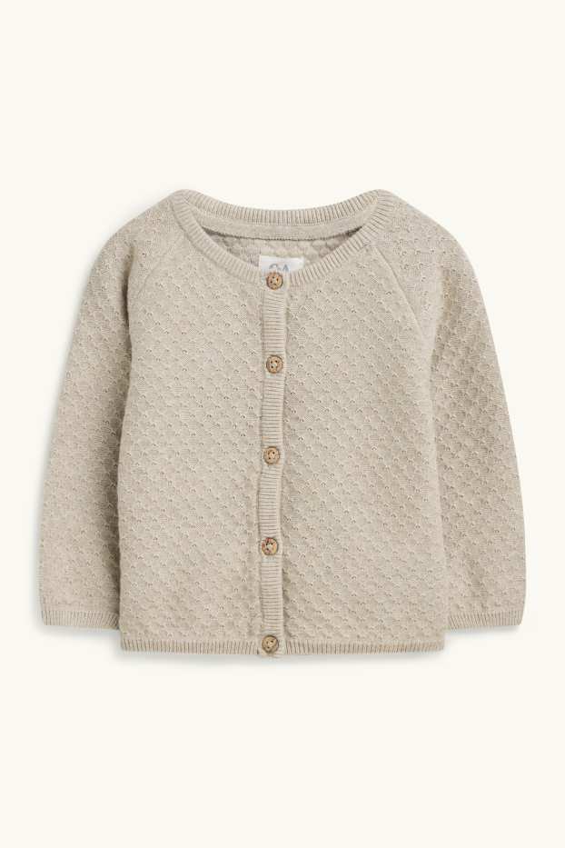 Unisex - Pletený kardigan pro miminka - béžová