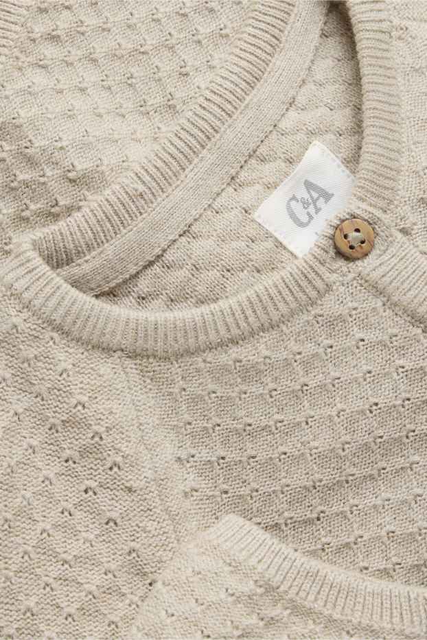 Unisex - Pletený kardigan pro miminka - béžová