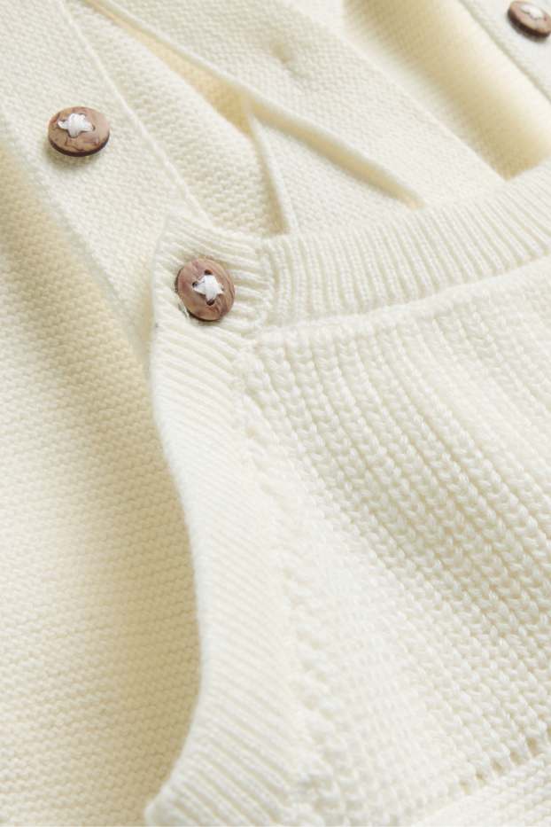 Unisex - Gebreide babytuinbroek - wit