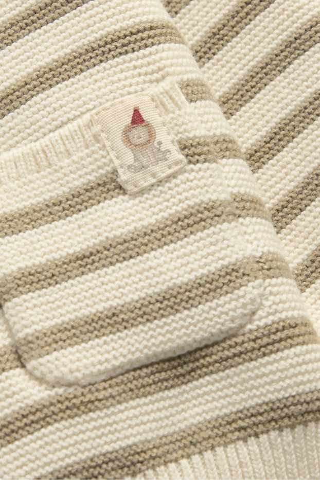 Unisex - Löwe - Baby-Pullover - gestreift - cremefarben