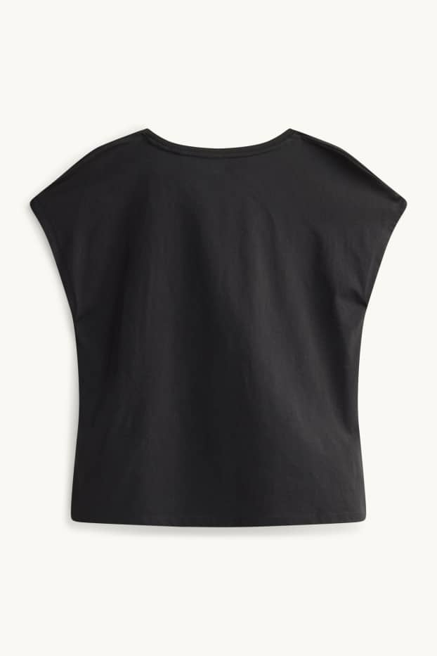 Donna - T-shirt - regular fit - a fiori - nero / bianco