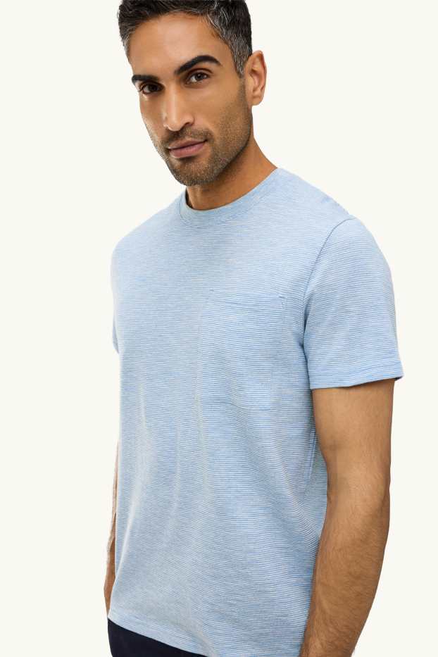 Home - Samarreta de màniga curta - regular fit - de ratlles - blau