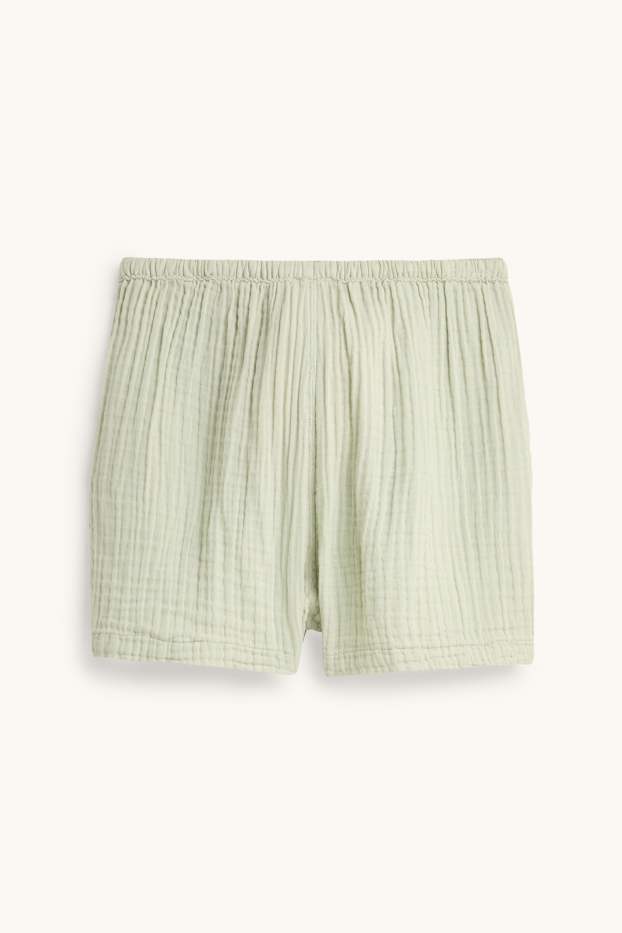 Damen - Musselin-Shorts - Mid Waist - hellgrün