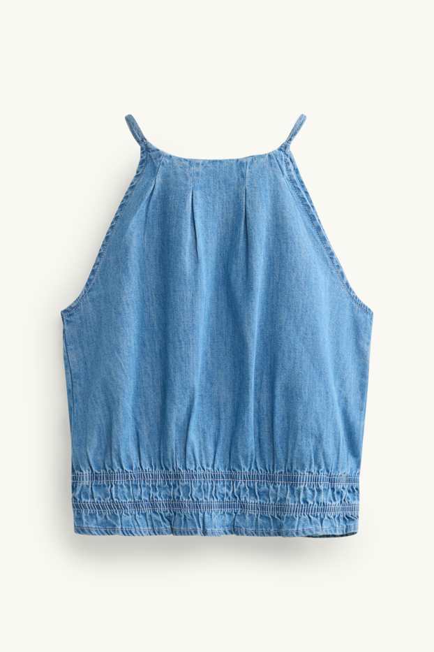 Dámské - Top - džínový vzhled - džíny - modré