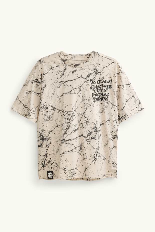 Copii - Băieți - Tricou cu mânecă scurtă - cu model - crem