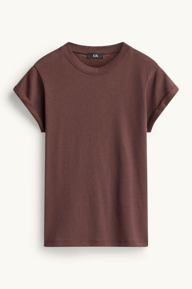 Femei - Tricou - relaxed fit - maro închis