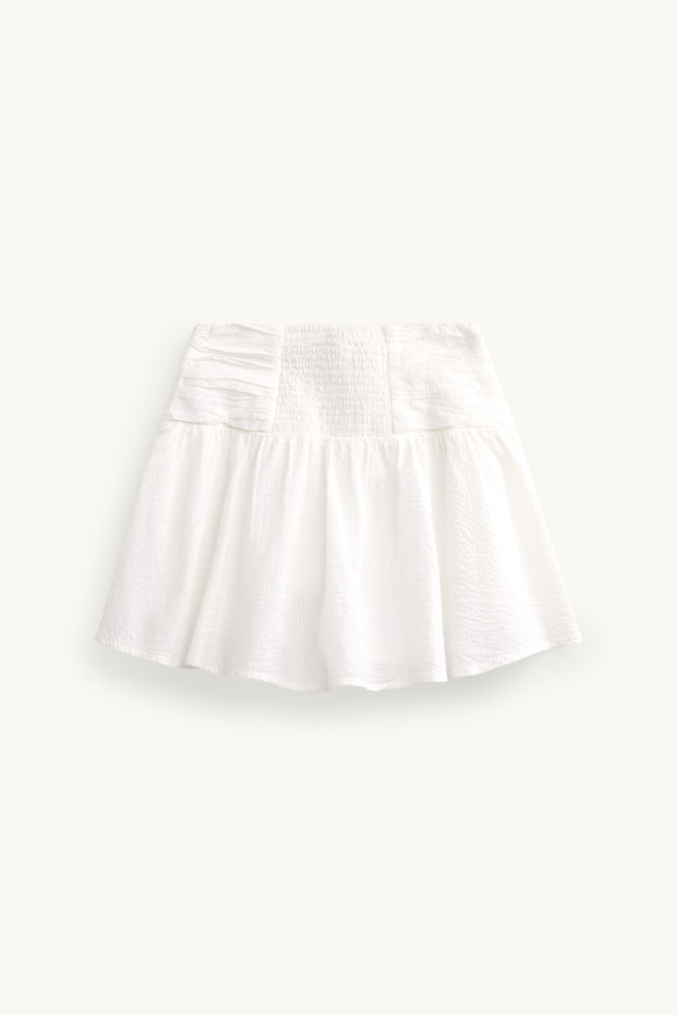 Damen - Minirock - strukturiert - weiss
