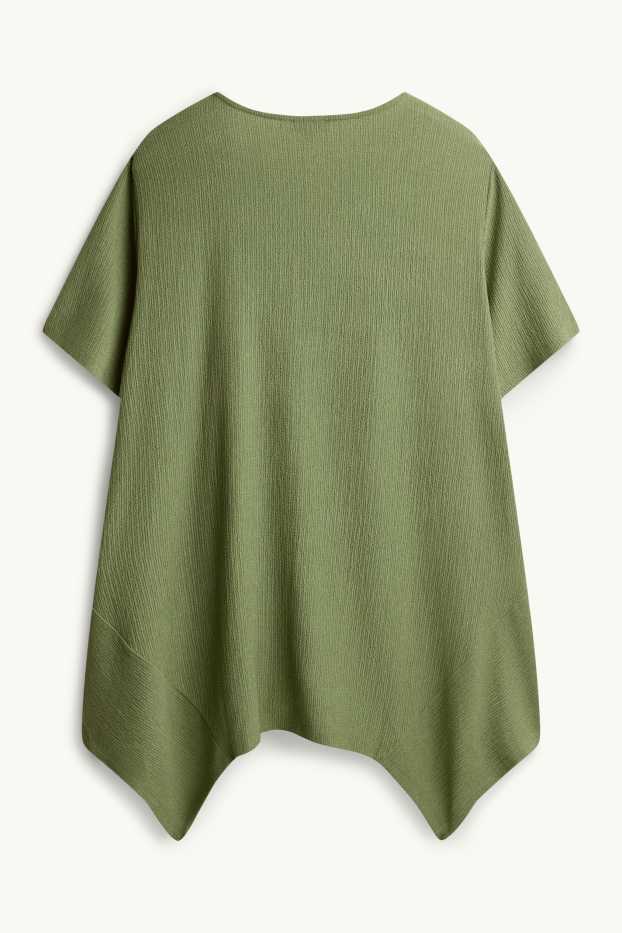 Dames - T-shirt - met structuur - groen