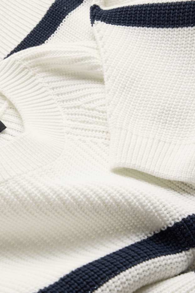 Dámské - Svetr - žebrovaný - pruhovaný - bílá/černá