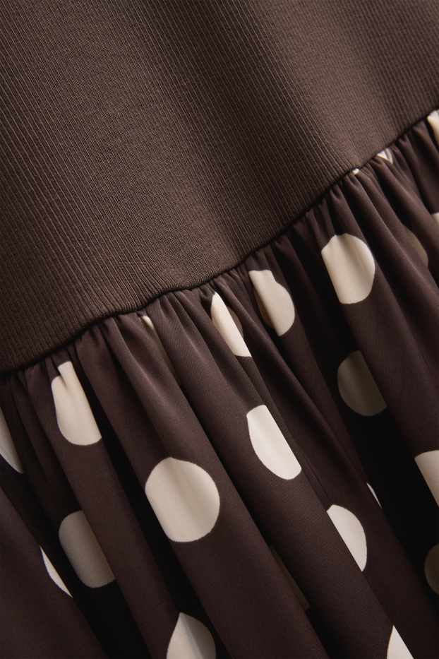 Femmes - Robe Fit & Flare - à pois - marron foncé