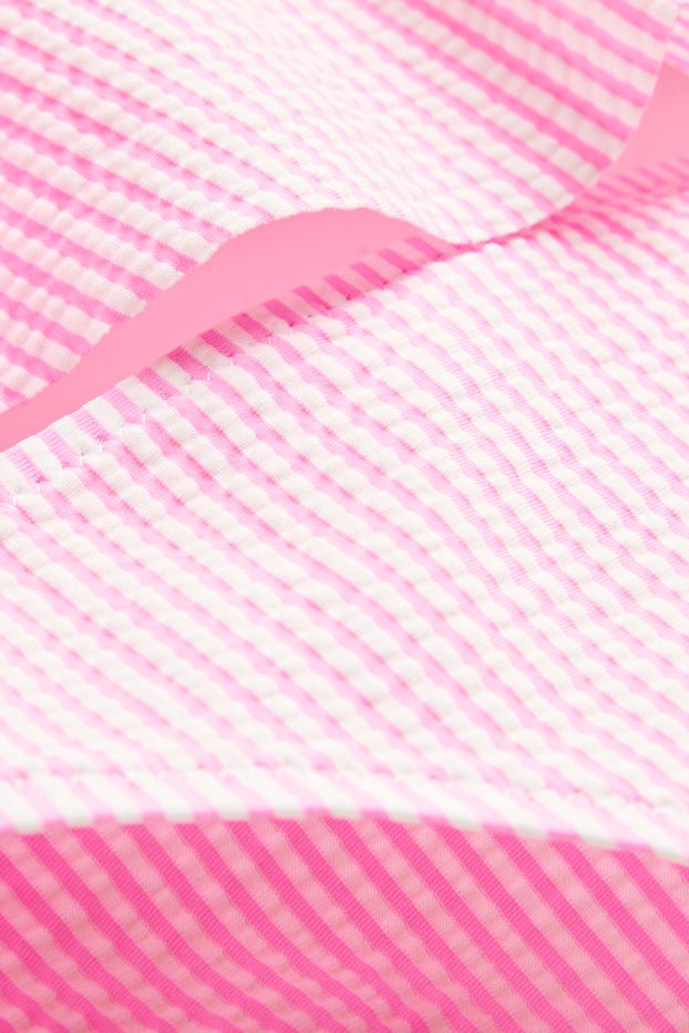 Enfants filles - Bikini - à rayures - texturé - 2 pièces - rose