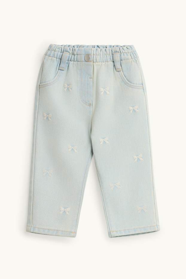 Neonate - Fiocchetto - jeans per neonate - jeans azzurro