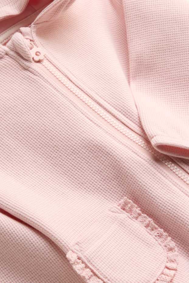 Nadó nena - Dessuadora oberta amb caputxa per a nadó - texturada - rosa