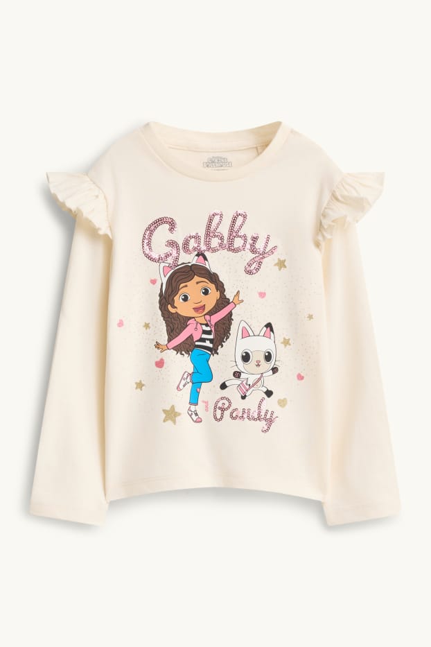 Nena - Casa de Nines de la Gaby - samarreta de màniga llarga - efecte brillant - crema