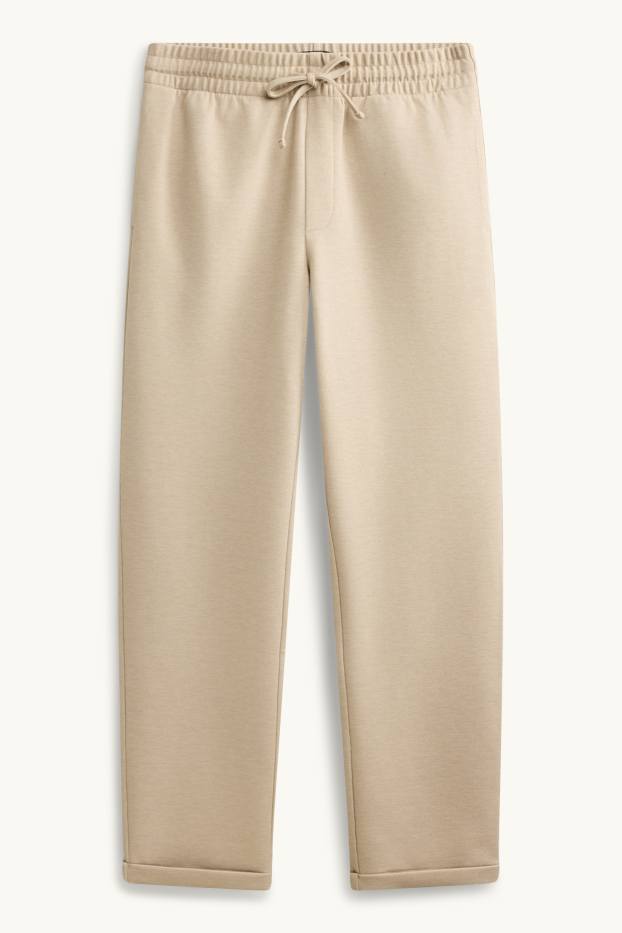 Heren - Joggingbroek - met structuur - beige