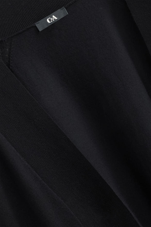 Damen - Lange Strickjacke - schwarz