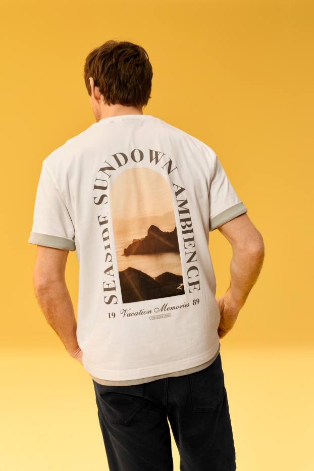 Unisex - Tricou - relaxed fit - alb