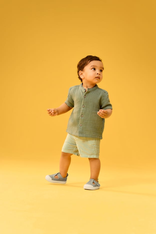 Bébés garçons - Tenue bébé - chemise et short - 2 pièces - vert