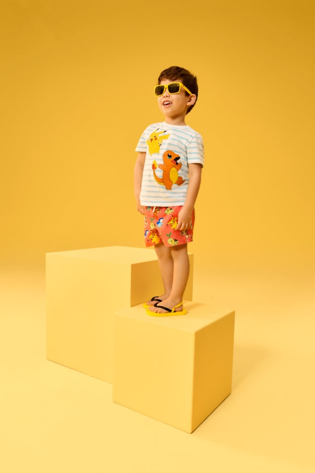 Copii - Băieți - Pokémon - șort de baie - cu model - portocaliu