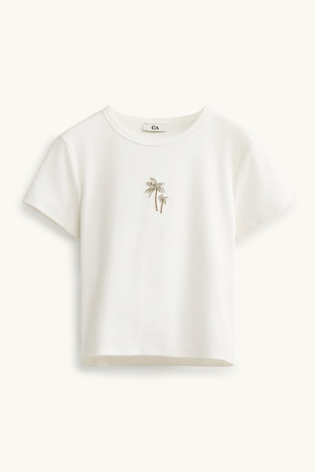 Dames - T-shirt - slim fit - wit