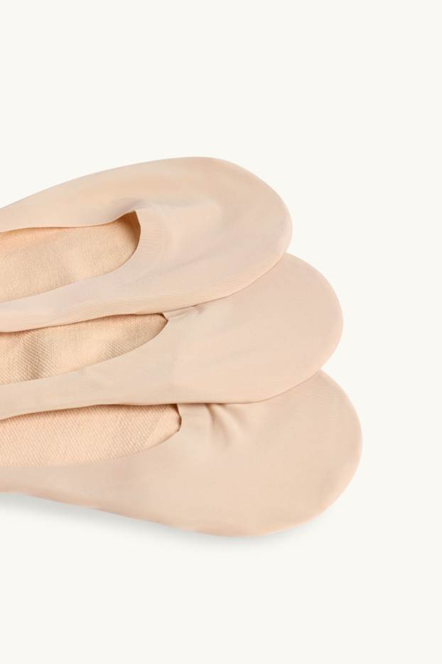 Damen - Multipack 3er - Füßlinge - beige