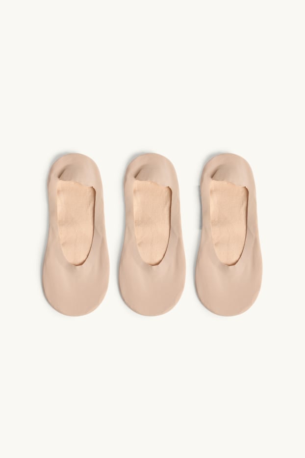 Damen - Multipack 3er - Füßlinge - beige