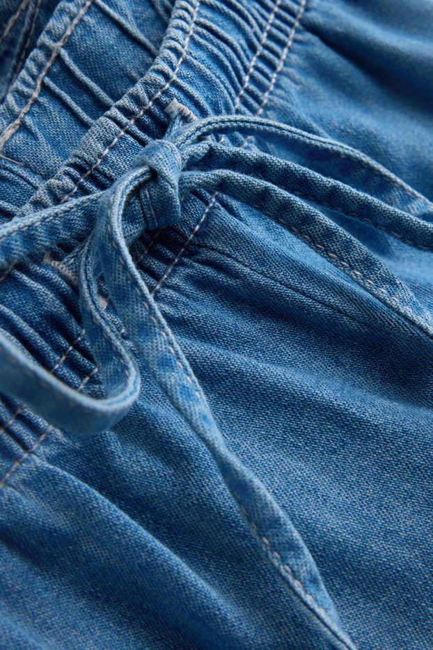 Damen - Shorts - Mid Waist - Jeans-Look - blau