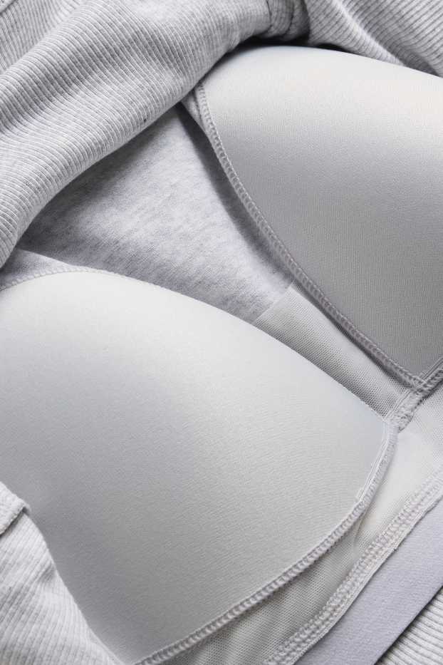 Damen - Top mit integriertem BH - grau