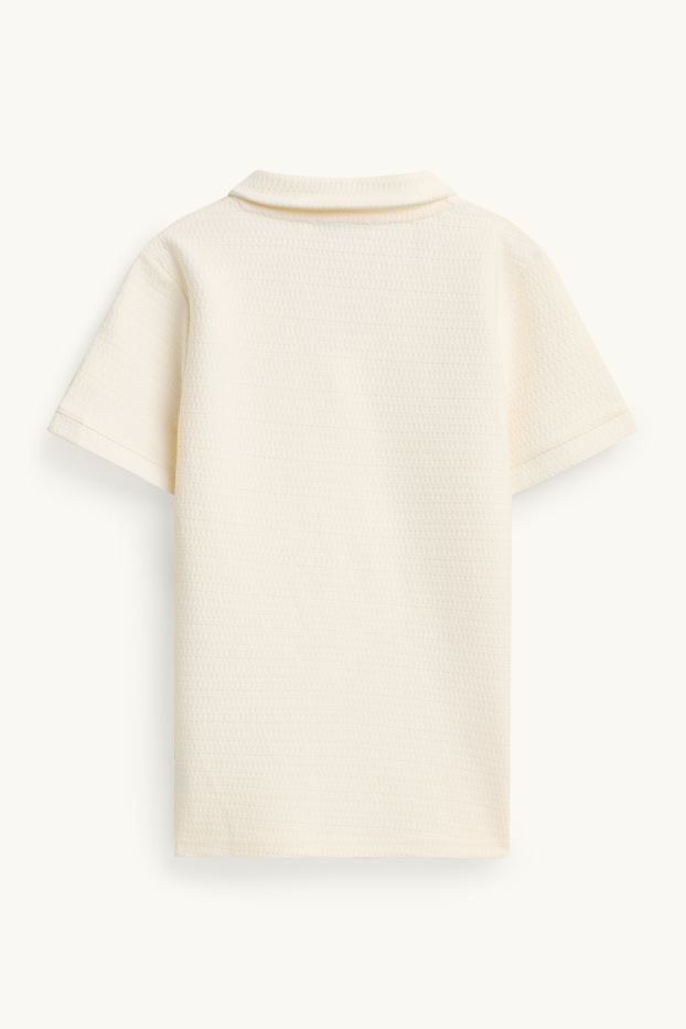 Children Boys - Polo Shirt - creme