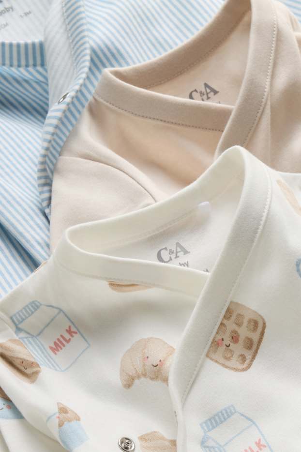 Unisex - Paquet de 3 - esmorzar - bodi encreuat per a nadó - crema