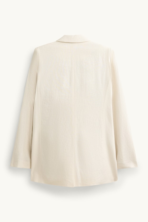 Mujer - Americana de oficina con parte de lino - regular fit - blanco