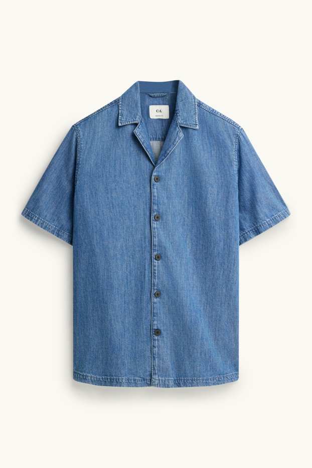 Heren - Spijkerblouse - relaxed fit - blauw