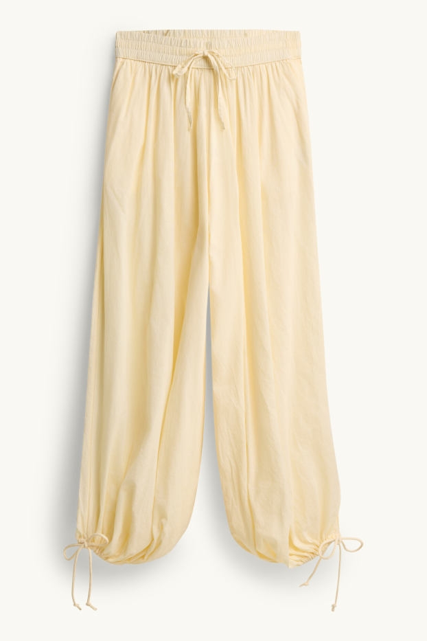 Damen - Haremshose - Mid Waist - Balloon Leg - gelb