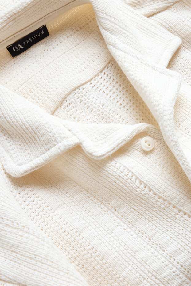 Enfants garçons - Chemise en maille - texturée - blanc