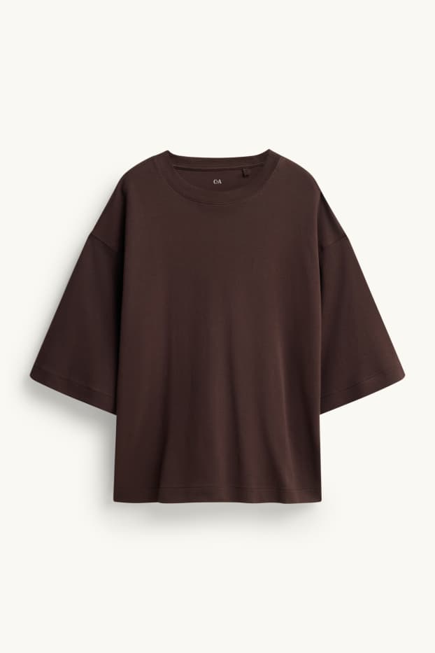 Damen - T-Shirt - Oversized - braun