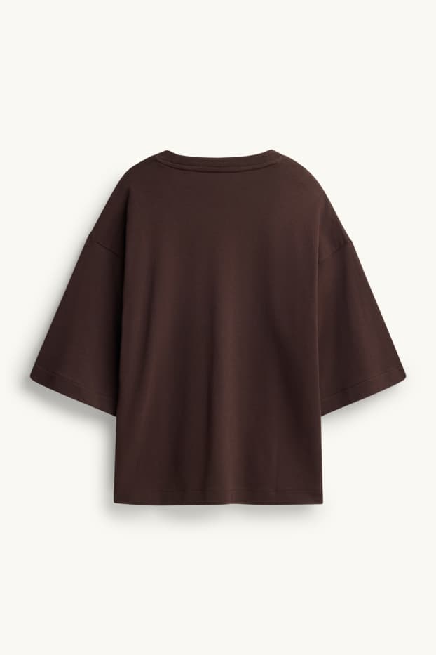 Damen - T-Shirt - Oversized - braun