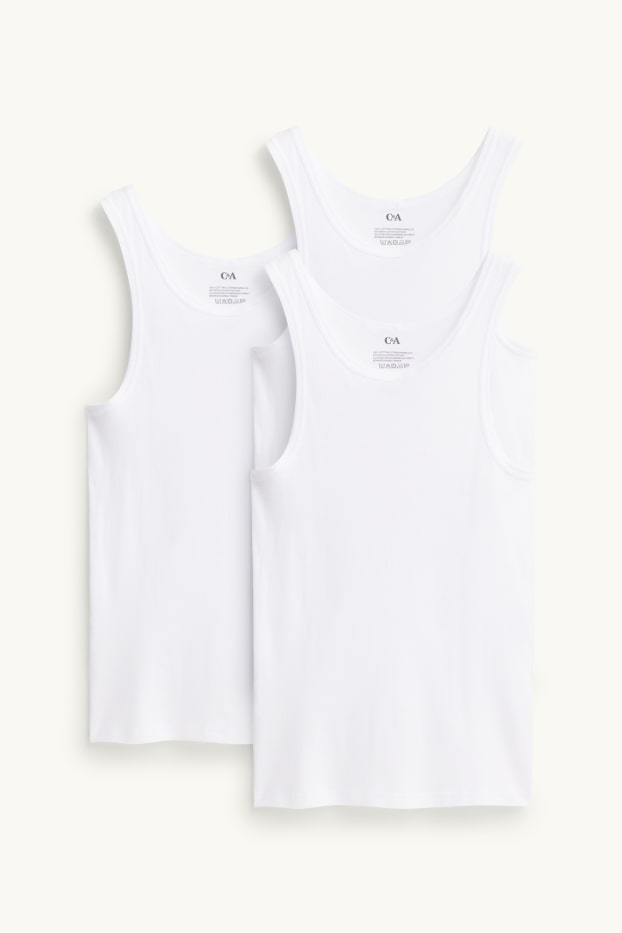 Bărbați - Multipack 3 buc. - maiou - reiat fin - alb